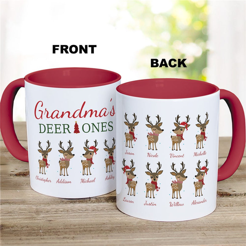 Reindeer Family Mug - Personalized Holiday Family Coffee Mug - LED Gift Works