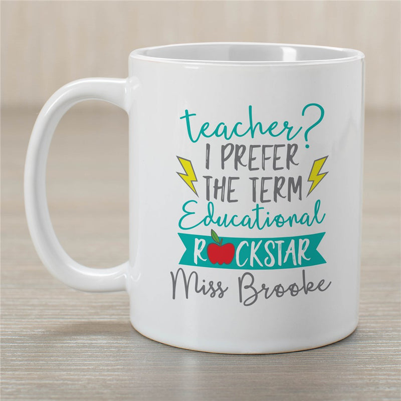 Educational Rock Star Coffee Mug - Fun Teacher Mug with Rock Star Theme - LED Gift Works
