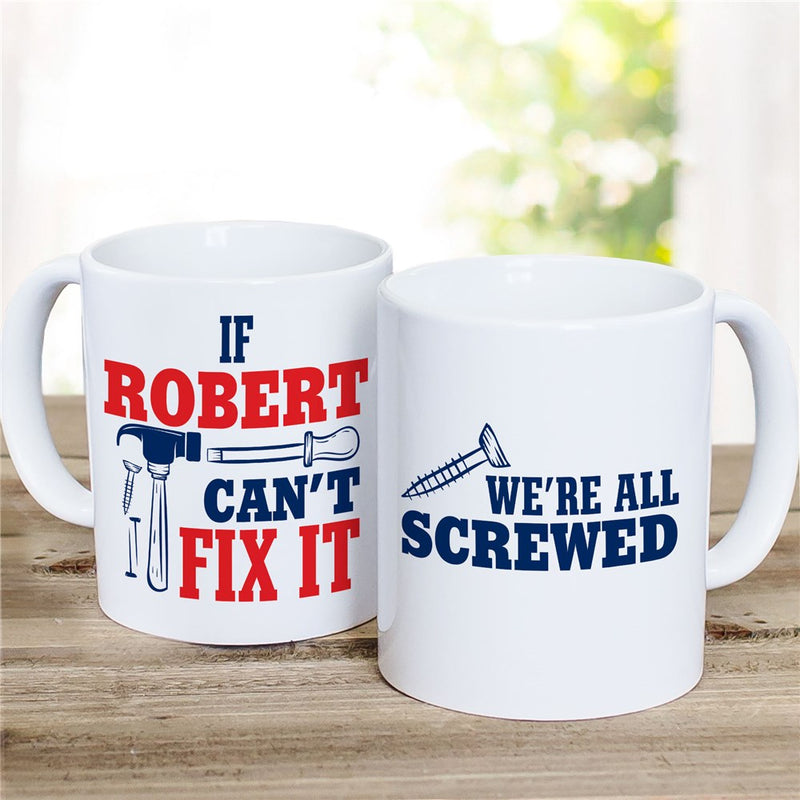 Fix It Coffee Mug White 11Oz - Personalized Handy Dad or DIY Coffee Mug - LED Gift Works