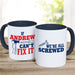 Bits & Pieces Fix It Mug with Navy Handle - Personalized Mug for DIY Enthusiasts - Way Up Gifts