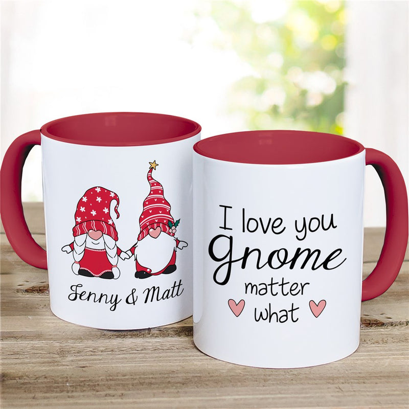 Gnome Matter What Mug - Personalized Love Gnome Coffee Mug - LED Gift Works