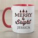 Merry & Bright Red Handle Mug - Way Up Gifts