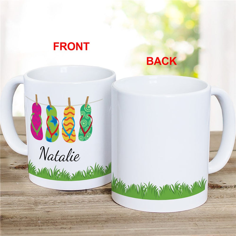 Flip Flop Grass Mug - Custom Summer-Themed Coffee Mug with Flip Flop Design - LED Gift Works