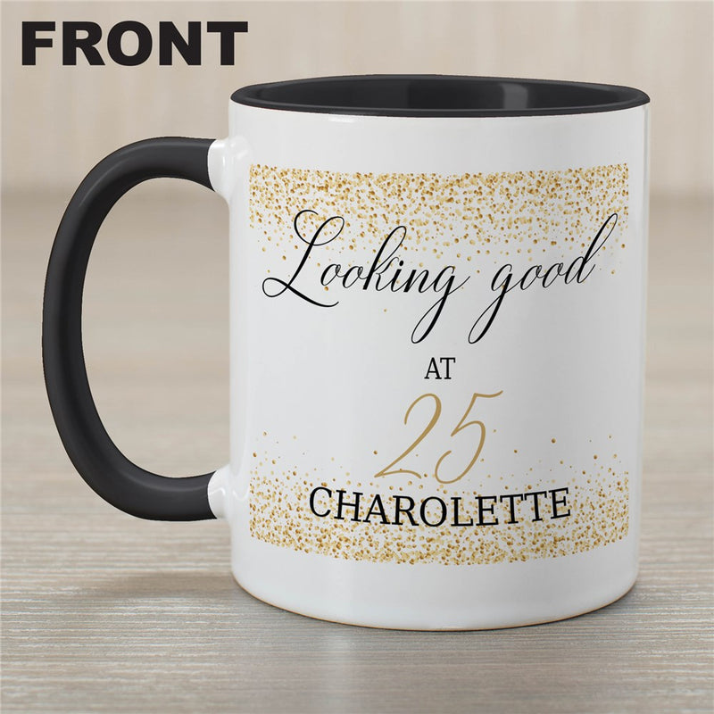 Looking Good Gold Confetti Mug - Personalized Celebration Gift - LED Gift Works