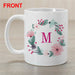 Floral Initial Coffee Mug - Personalized Mug with Floral Monogram Design - Way Up Gifts
