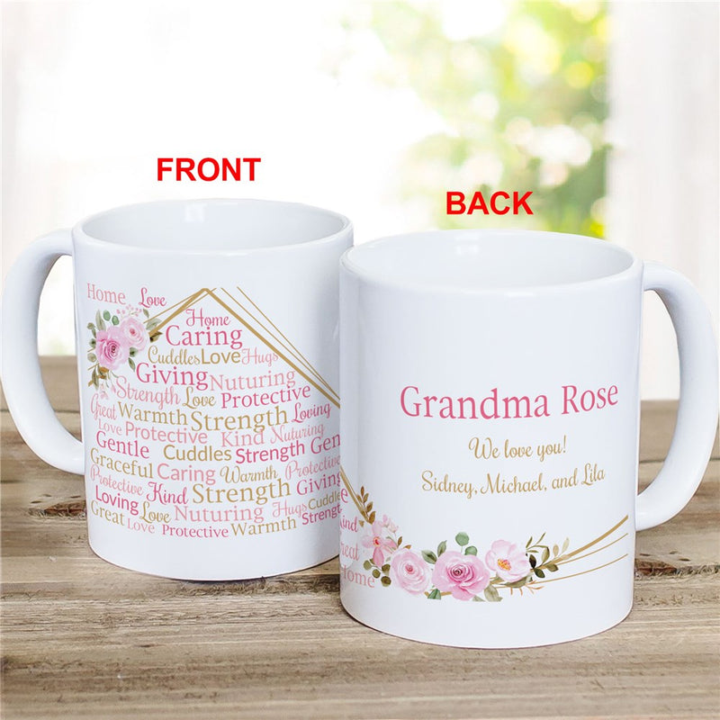 Floral Feminine Coffee Mug - Elegant Flower Design Personalized Coffee Mug - LED Gift Works