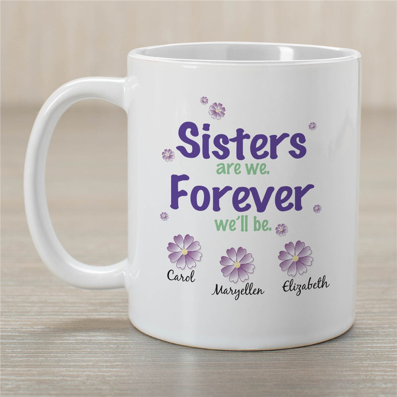 Forever Sisters Coffee Mug - Personalized Friendship Gift for Sisters - LED Gift Works