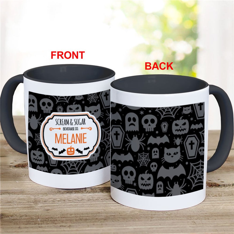 Scream & Sugar Halloween Mug - Personalized Spooky Coffee Mug - LED Gift Works