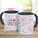 Class of Static Word Art with Cap Black Handle Coffee Mug - Graduation Word Art Mug - Way Up Gifts