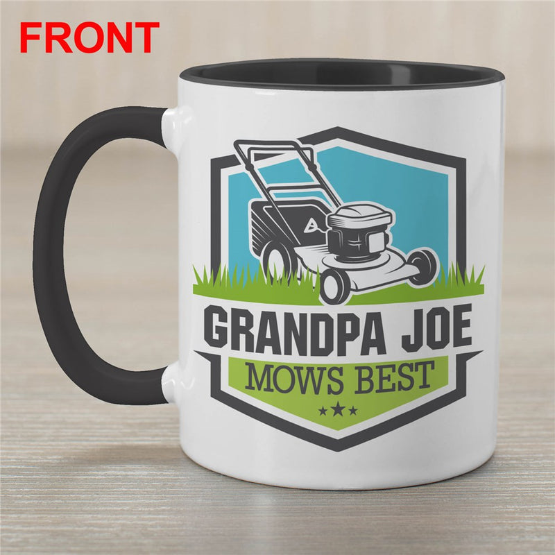 Mows Best Coffee Mug - Personalized Lawn Care Dad Gift - LED Gift Works