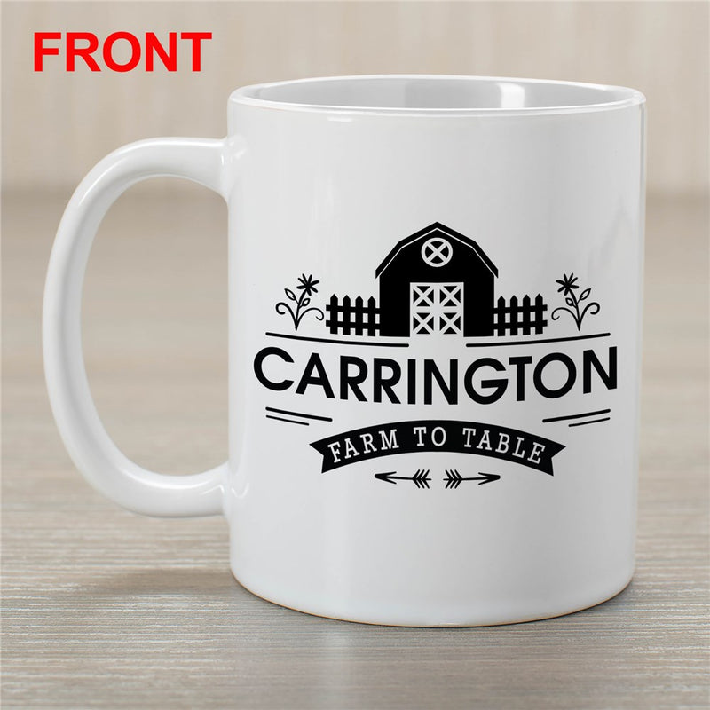 Farm to Table Coffee Mug - Rustic Farm-Themed Personalized Mug - LED Gift Works