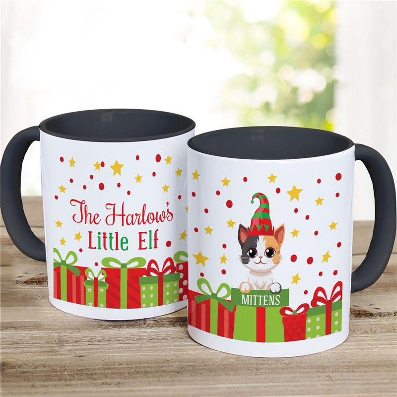 Little Elf Christmas Pet Mug - Personalized Holiday Pet Design - LED Gift Works