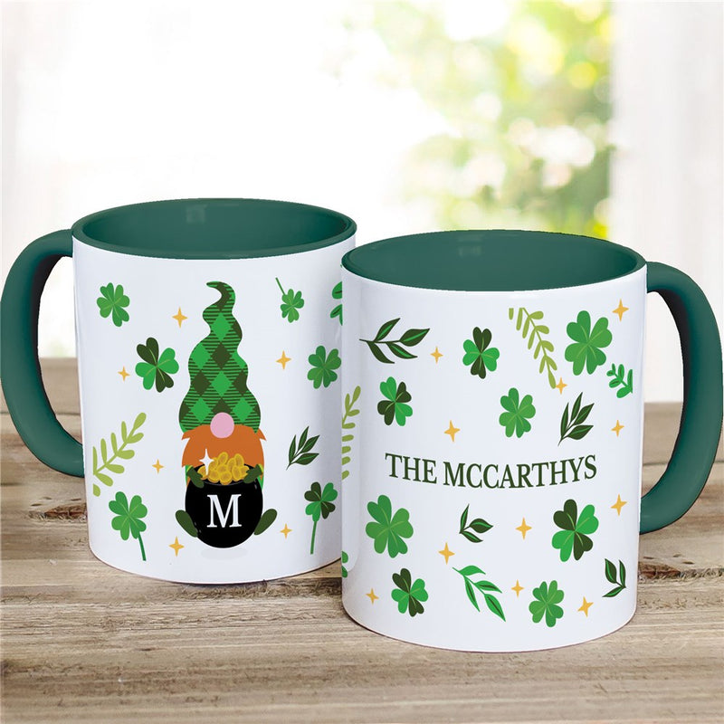 Pot of Gold Gnome Mug - Personalized St. Patrick's Day Mug - LED Gift Works