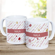 Christmas Cat Word Art Mug - Red or Sage Static Design - LED Gift Works