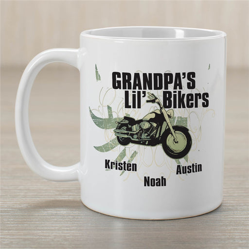 Lil Bikers Ceramic Coffee Mug - Personalized Mug for Grandpas Who Love Biking - Way Up Gifts