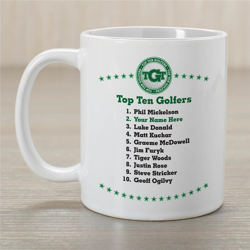 Top Ten Golfers Mug - Personalized Gift for Golf Lovers - LED Gift Works