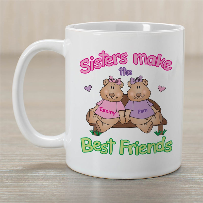 Sisters and Best Friends Coffee Mug - Personalized Sister Gift - LED Gift Works