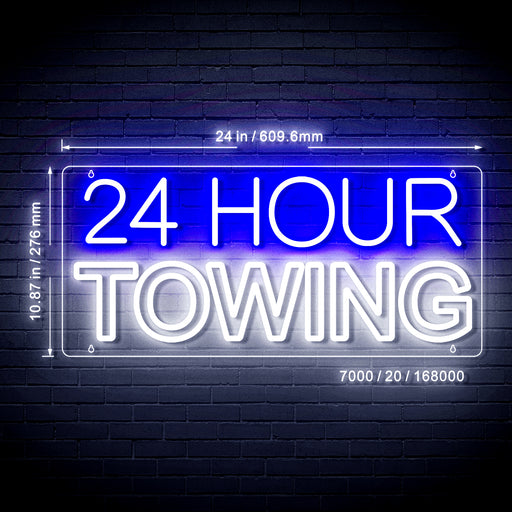 24 Hour Towing Ultra-Bright LED Sign with Remote (Neon-Style, LED Technology) - LED Gift Works