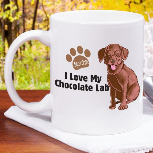 I Love My Chocolate Lab Mug - Personalized Pet Gift - LED Gift Works
