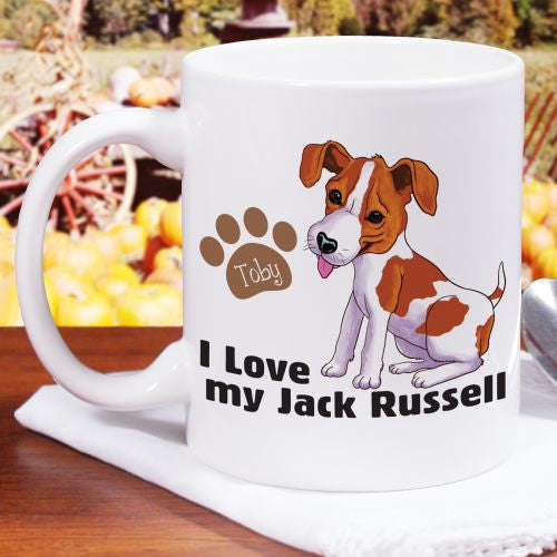 I Love My Jack Russell Mug - Personalized Dog Breed Mug - LED Gift Works