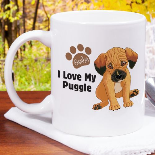 I Love My Puggle Mug - Personalized Dog Owner Gift - LED Gift Works