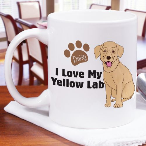 I Love My Yellow Lab Mug - Personalized Dog Lover Mug - Way Up Gifts