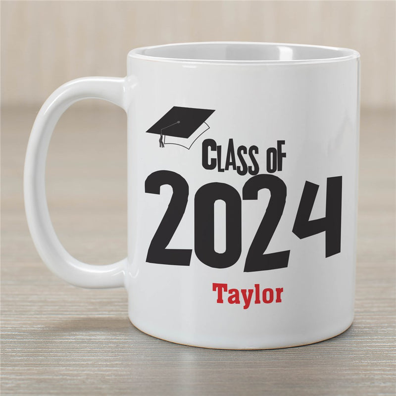 Graduation Cap Class of Graduation Personalized Coffee Mug - Custom Grad Cap Mug - LED Gift Works