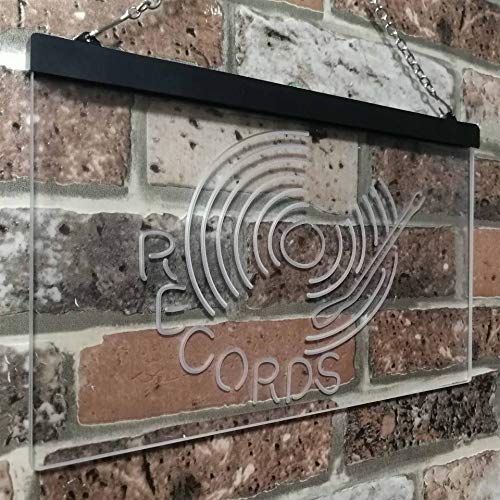 Turntable Music Records LED Light Sign - LED Gift Works