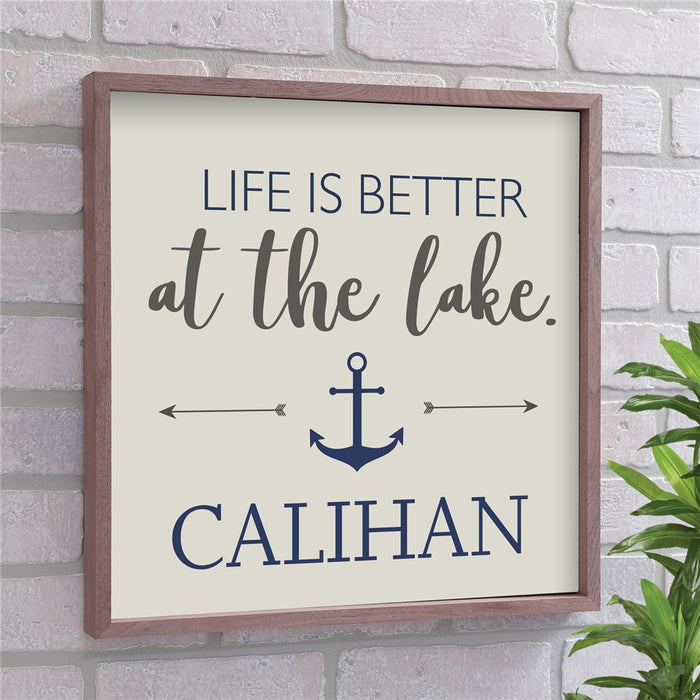 Personalized Life Is Better at the Lake Wall Sign - Custom Lake House Pallet Decor - Way Up Gifts