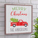 Personalized Merry Christmas Wall Art - Custom Holiday Wood Sign Decoration - Way Up Gifts