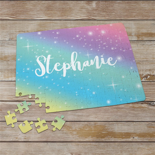 Personalized Colorful Rainbow Kids Puzzle - LED Gift Works