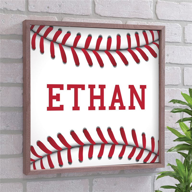 Personalized Baseball Wall Sign - Custom Sports Decor for Boys' Room or Man Cave - LED Gift Works