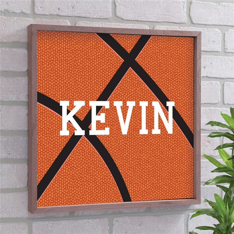 Personalized Basketball Wall Art - Custom Framed Sports Decor for Kids or Athletes - LED Gift Works