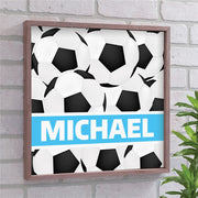 Personalized Soccer Wall Sign - Custom Framed Sports Decor for Boys or Teens - LED Gift Works