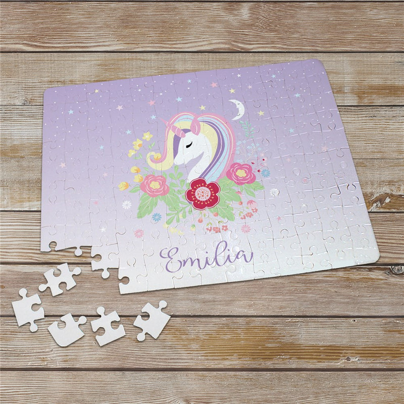 Personalized Magical Unicorn Jigsaw Puzzle - LED Gift Works
