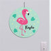 Personalized Flamingo Round Wall Sign- Tropical Custom Summer Wall Decor - Way Up Gifts