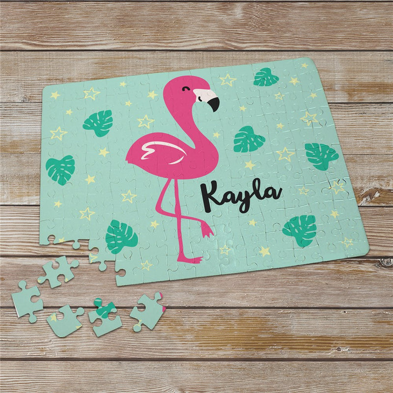 Personalized Tropical Flamingo Name Puzzle - LED Gift Works