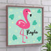Personalized Flamingo Wall Decor - Custom Framed Tropical Summer Home Accent - Way Up Gifts