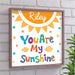 Personalized You Are My Sunshine Wall Sign - Custom Name Framed Kids Room Decor - Way Up Gifts