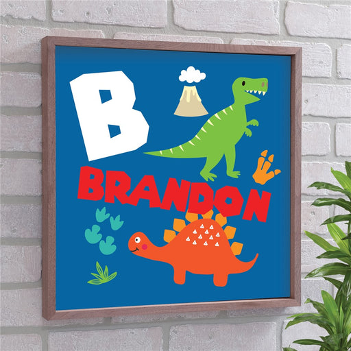 Personalized Dinosaur Wall Art for Kids - Custom Name Prehistoric Room Decor - Way Up Gifts