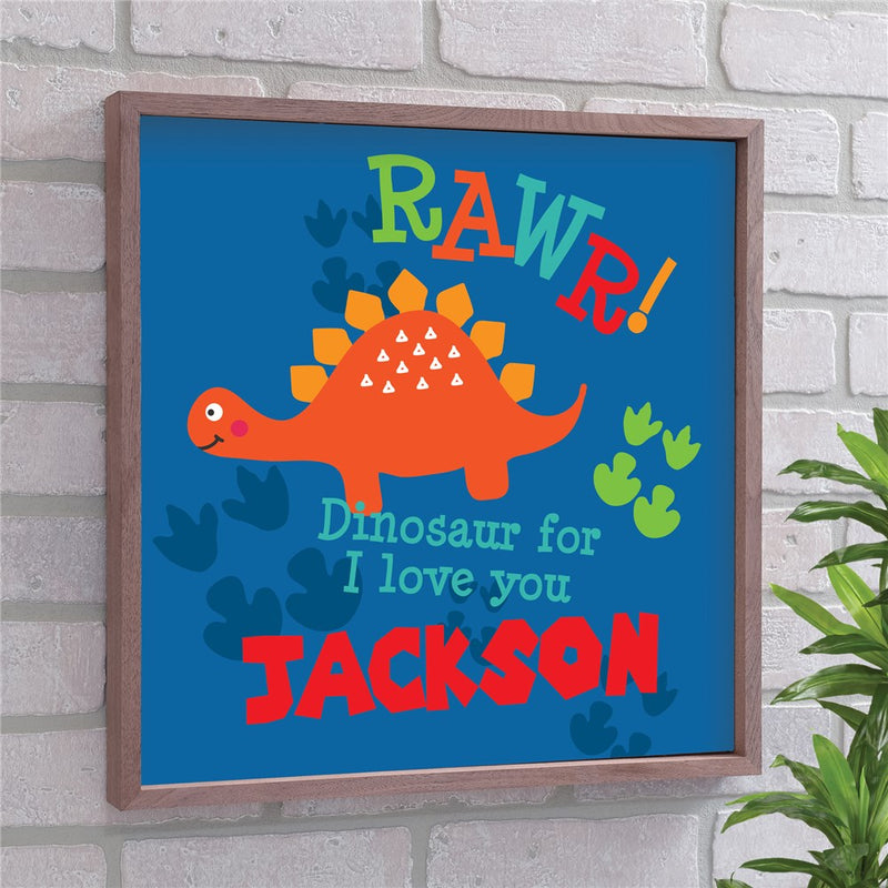 Personalized Dinosaur Wall Art - Rawr Custom Name Sign for Kids' Bedroom Decor - LED Gift Works