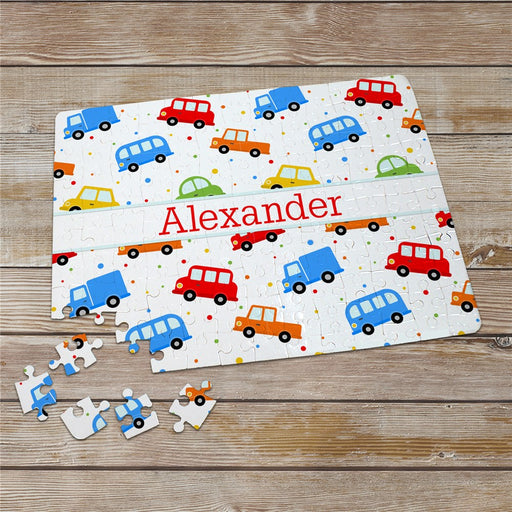 Custom Kids Cars & Racing Puzzle With Name - LED Gift Works