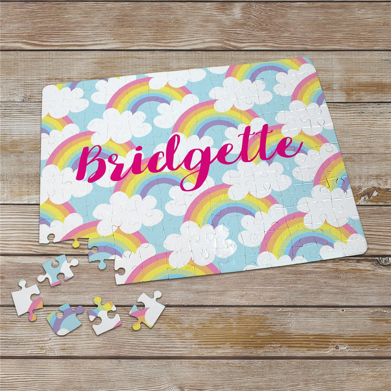 Custom Rainbow-Themed Kids Name Puzzle - LED Gift Works