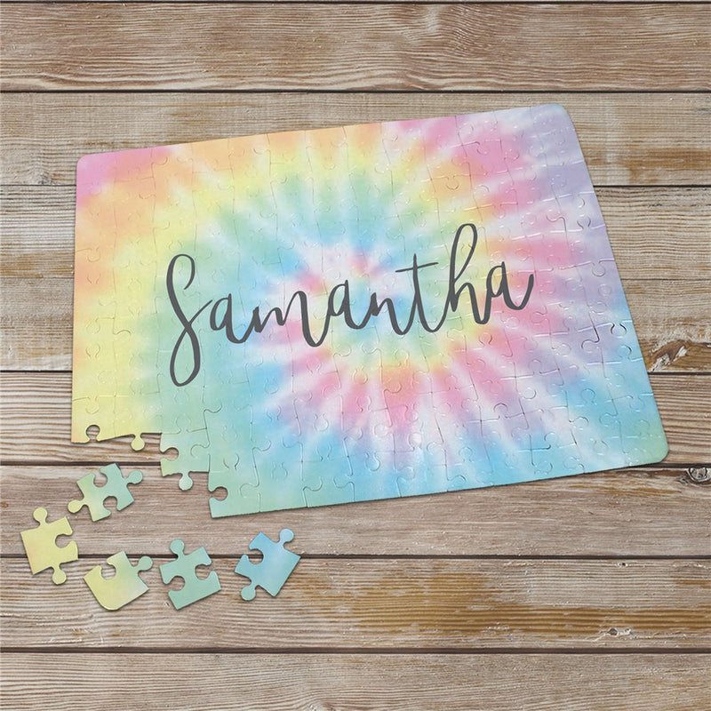 Custom Tie Dye Name Jigsaw Puzzle - LED Gift Works