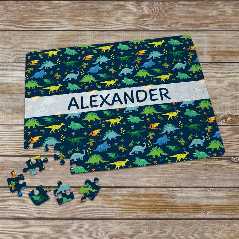 Custom Dinosaurs & Name Jigsaw Puzzle - LED Gift Works