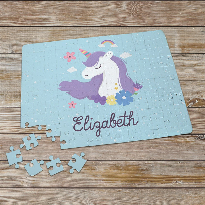 Custom Unicorn & Rainbow Kids Puzzle - LED Gift Works
