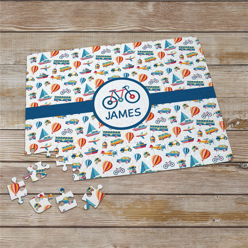 Personalized Transportation Vehicles Puzzle - LED Gift Works
