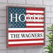 Personalized Patriotic Home Wall Sign - Rustic Americana Wall Decor with Custom Name - Way Up Gifts