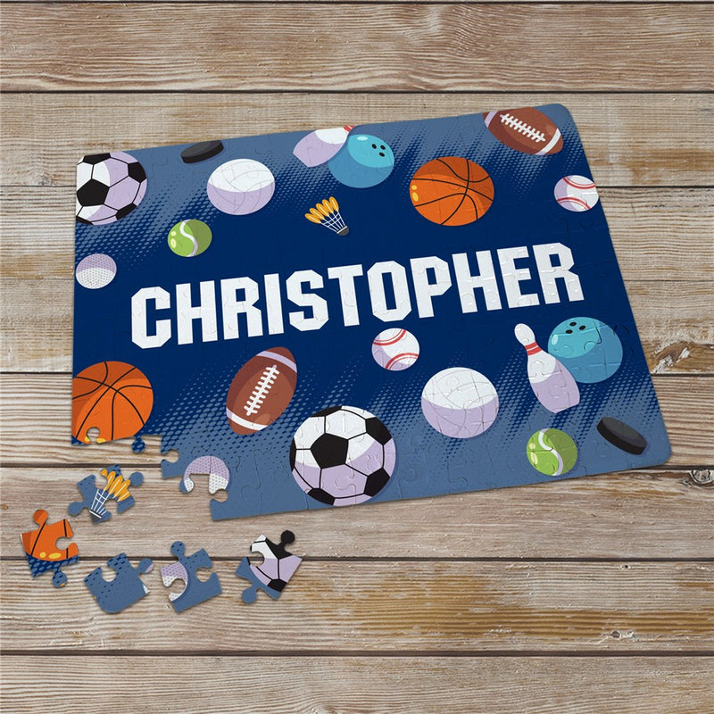Custom Sports Theme Puzzle With Personalized Name - LED Gift Works