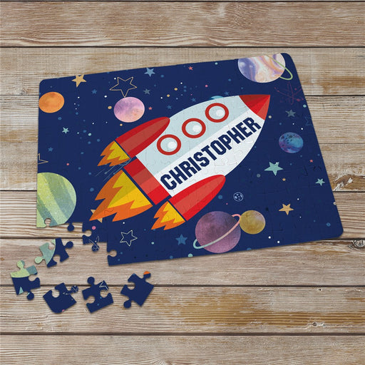 Personalized Rocket Ship Kids Name Puzzle - LED Gift Works